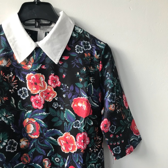 NWT Zara Floral Print Collar Baby Doll Dress - Picture 4 of 6